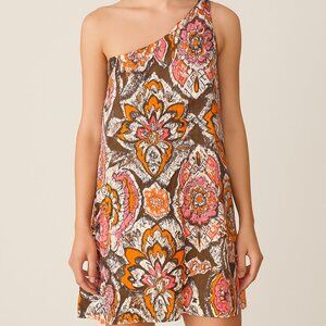 bobiBLACK One-Shoulder Retro Floral Dress